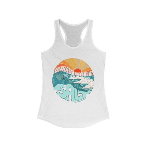 Graphic Surf Tank Top, Women'S Retro Racerback Tank, Surf Shirt, Surfer Girl Work Out Shirt, Cute Tank Top Everythings Better W, Salt Waves