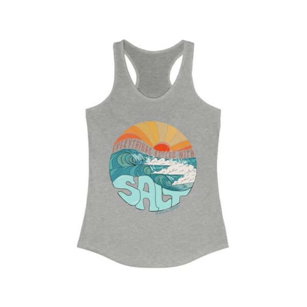 Graphic Surf Tank Top, Women'S Retro Racerback Tank, Surf Shirt, Surfer Girl Work Out Shirt, Cute Tank Top Everythings Better W, Salt Waves