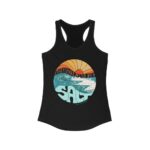 Graphic Surf Tank Top, Women'S Retro Racerback Tank, Surf Shirt, Surfer Girl Work Out Shirt, Cute Tank Top Everythings Better W, Salt Waves