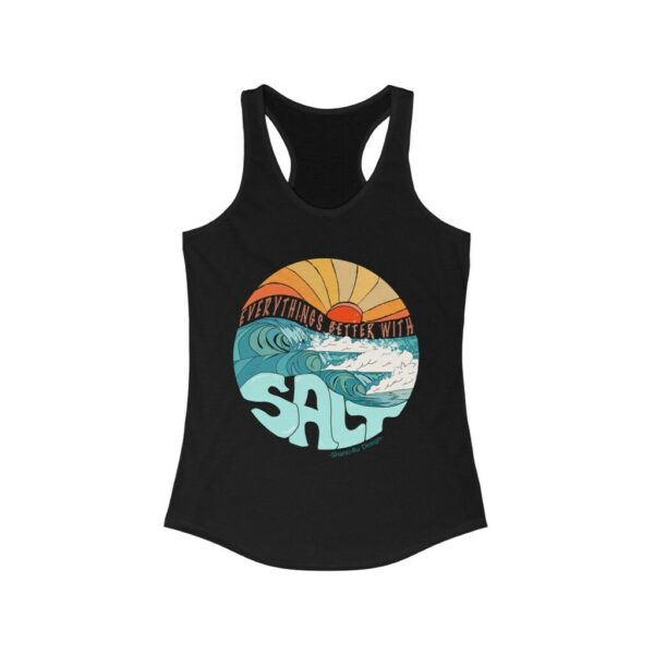 Graphic Surf Tank Top, Women'S Retro Racerback Tank, Surf Shirt, Surfer Girl Work Out Shirt, Cute Tank Top Everythings Better W, Salt Waves