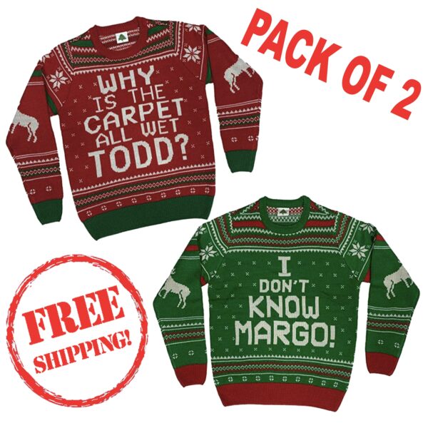 Why Is The Carpet All Wet Todd Ugly Christmas Sweater Red