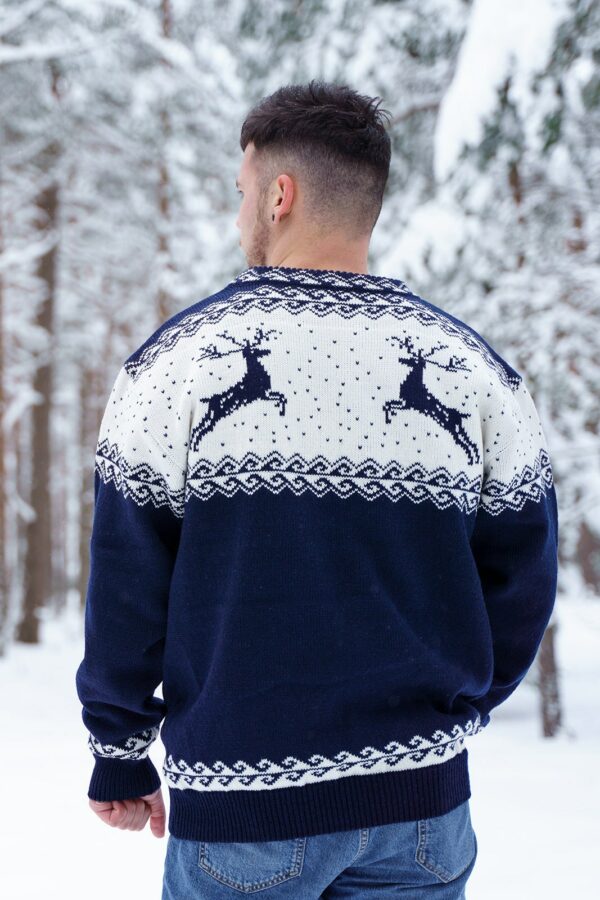 Wool Jumper With Reindeers, Oversized Sweater, Christmas Sweater For Men