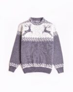 Wool Jumper With Reindeers, Oversized Sweater, Christmas Sweater For Men