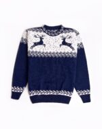 Wool Jumper With Reindeers, Oversized Sweater, Christmas Sweater For Men