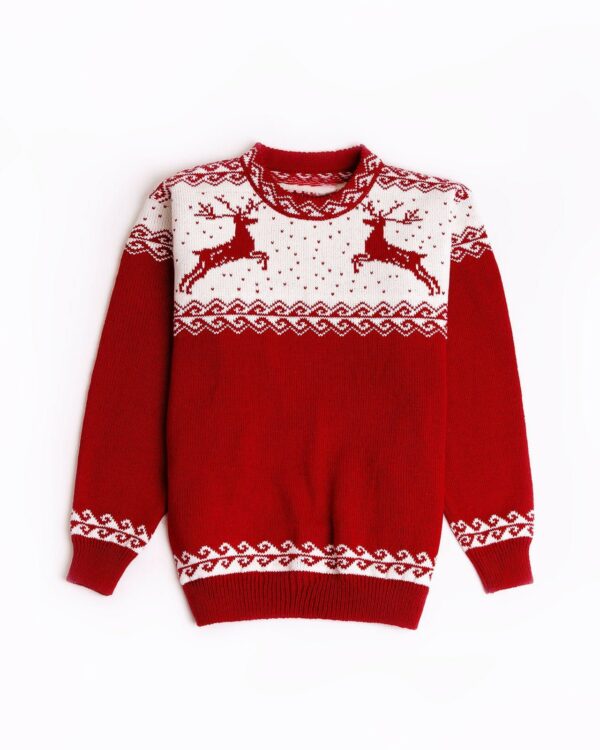 Wool Jumper With Reindeers, Oversized Sweater, Christmas Sweater For Men