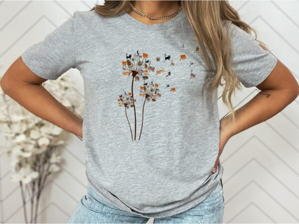 Cats Flower Fly Dandelion Shirt Cute Cat Lover T-Shirt - Cat Lover Gift, Funny Cat Shirt, Summer Shirt, Cool Cat, Cat Shirts