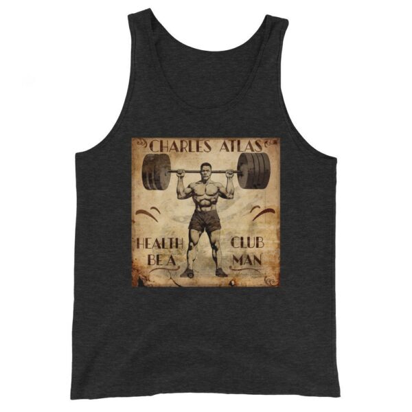 Charles Atlas Health Club Tank Top For Exercise Tank Top For Gym Unisex Workout Tank Top For Weightlifting Tank Top For Bodybuilders Gym Top