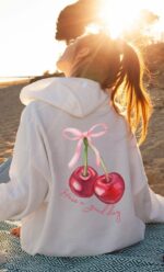 Coquette Cherry Hoodie Have A Good Day Hoodie Words On Back Coquette Bow Hoodie Trendy Ribbon Hoodie Cute Coquette Pullover Hoodie