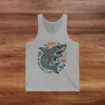 Tribal Shark Series &Quot;Ocean Sunrise Shark&Quot; Soft Lightweight Cotton Jersey Men'S Summer Tank Top