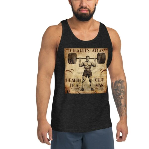 Charles Atlas Health Club Tank Top For Exercise Tank Top For Gym Unisex Workout Tank Top For Weightlifting Tank Top For Bodybuilders Gym Top